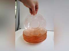 Floral Depression Glass Dinnerware Set