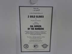 Cal Ripken Jr. 2 Gold Gloves Ceramic Plate Limited Edition