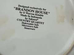 LR… Brandon house “Country Quartet” chicken plates, also includes a lovely 222 Fifth Poinsettia Holly plate, five pieces total, see pictures for details.