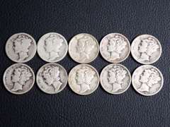 (10) MERCURY DIMES