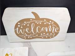 PRIMITIVE WOOD FALL THEME HANGING DECOR