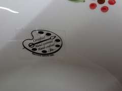 Hand-Painted Divided Serving Platter with Center Bowl