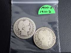 1900-O & 1914-D BARBER QUARTERS