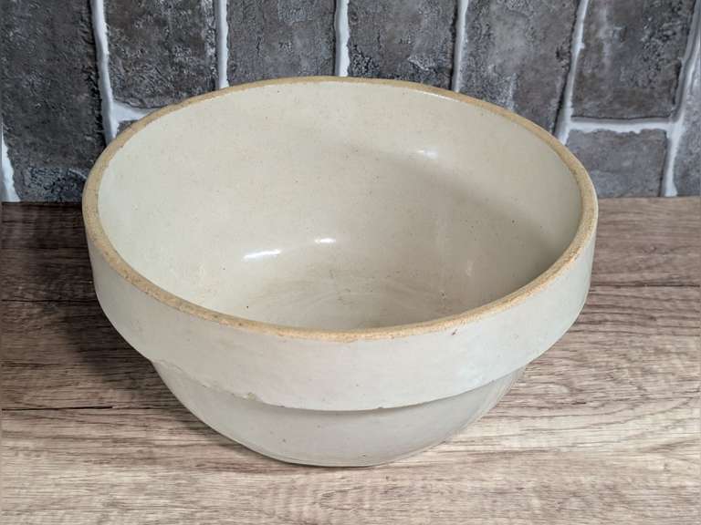 ANTIQUE POTTERY MIXING BOWL image