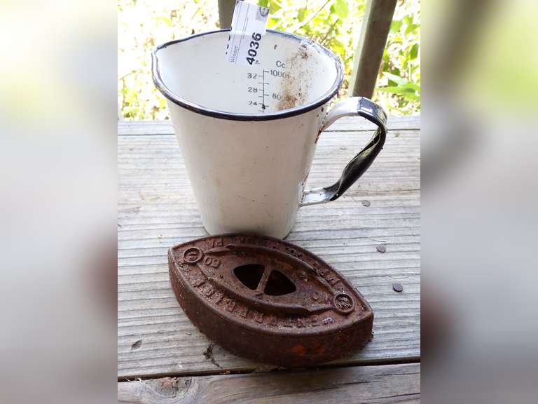 Enterprise Sad Iron & Enamelware Measuring Pitcher image