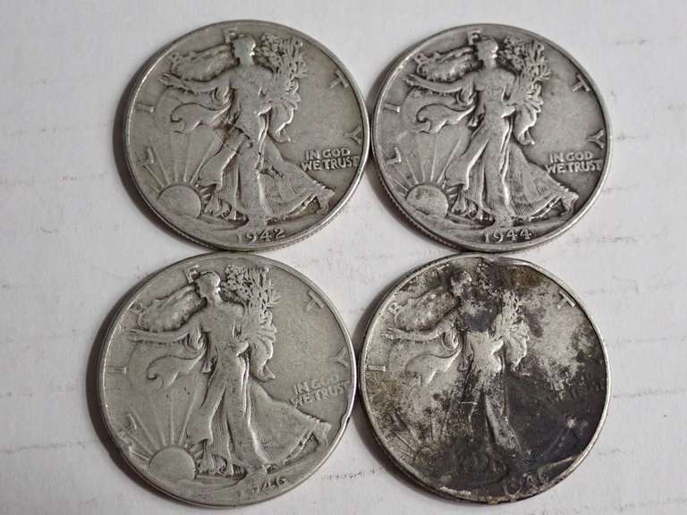 (4) WALKER HALF DOLLAR COINS image