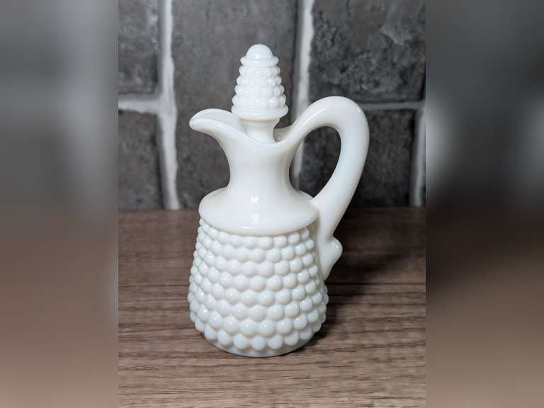 VINTAGE FENTON HOBNAIL MILK GLASS CRUET image