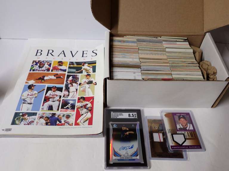 Large Collection of Baseball Cards including Graded & Braves Magazine image
