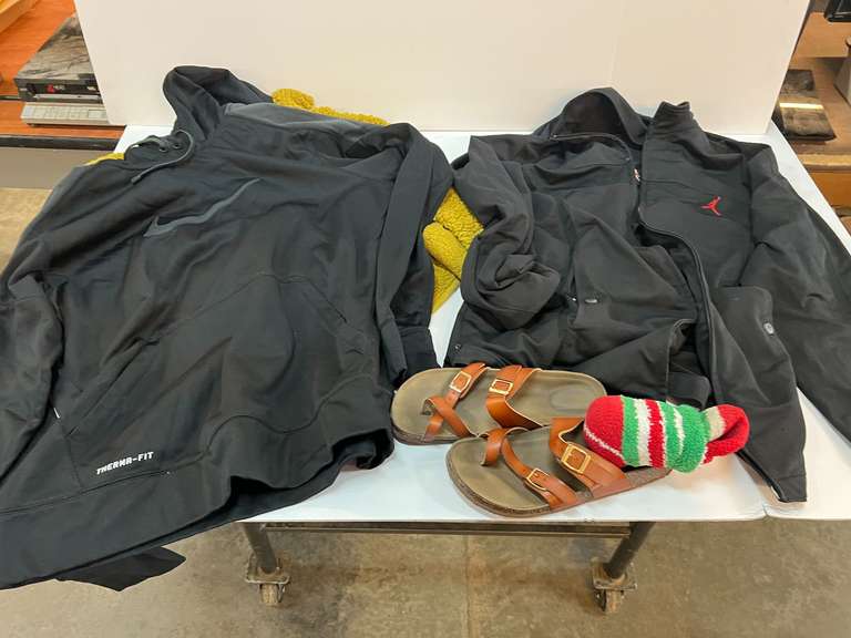 Nike hoodies, small jacket, open toed shoes, and more. See pictures for details. image