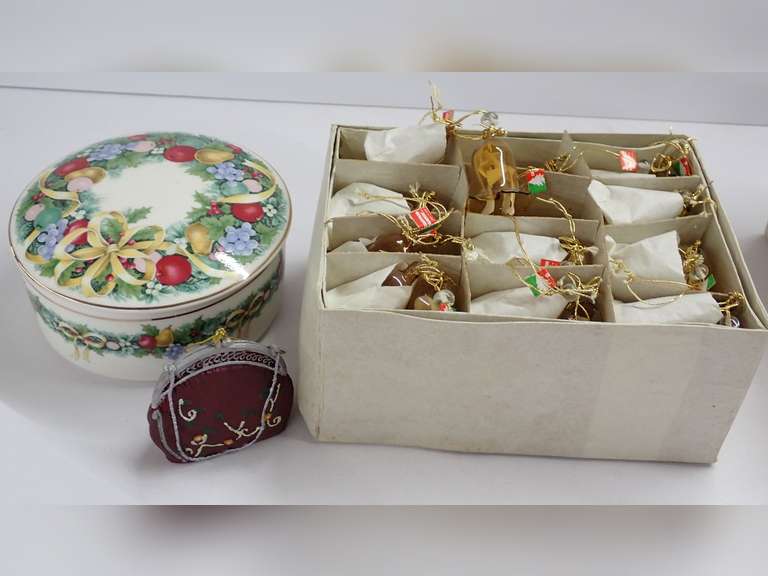 Mikasa Christmas Bouquet Covered Box and Ornaments image