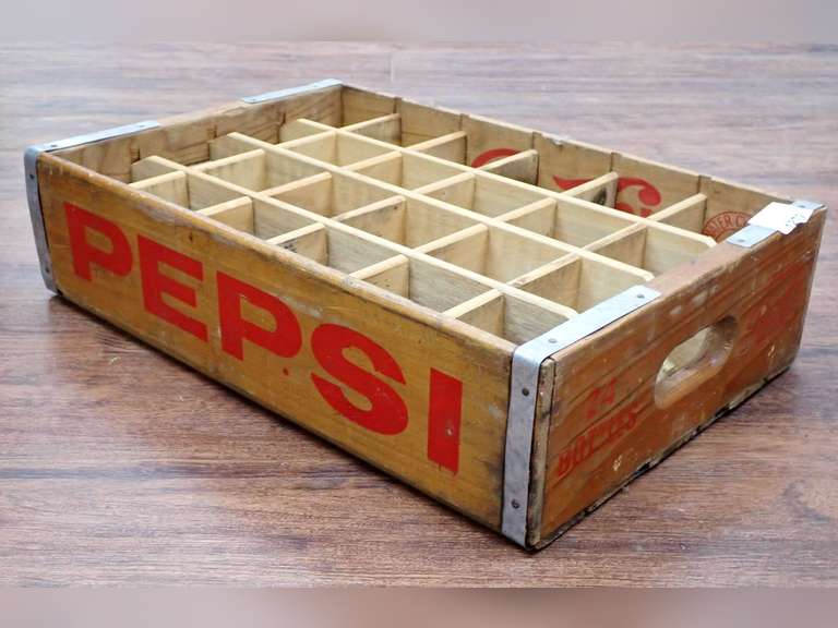 Vintage Pepsi Cola Wooden Bottle Crate image