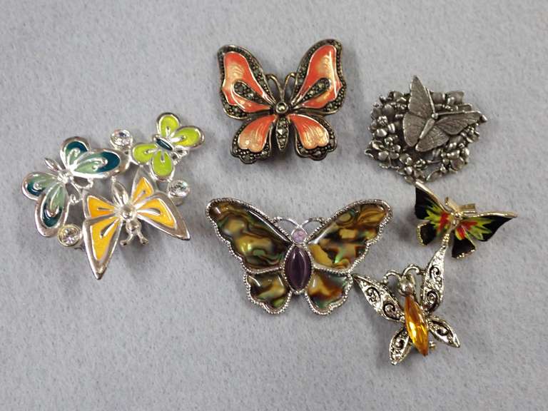 Collection of Butterfly Brooches and Pins image