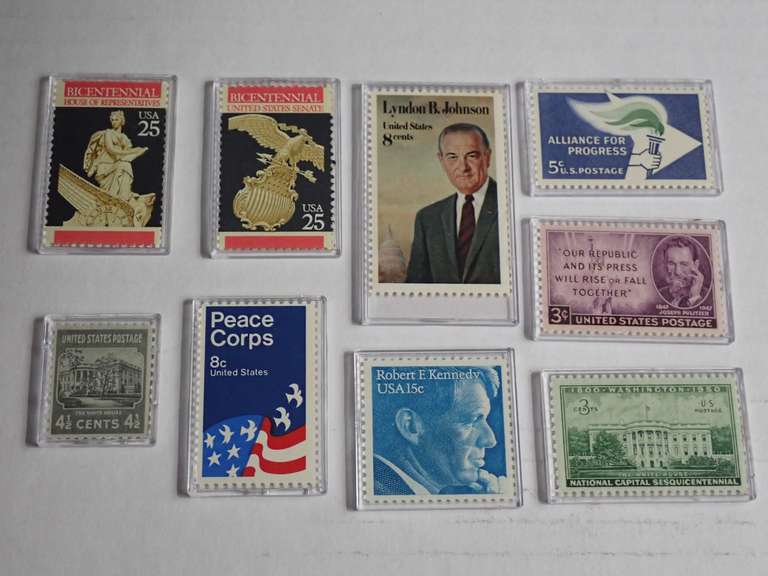 (9) VINTAGE COMMEMORATIVE STAMPS image