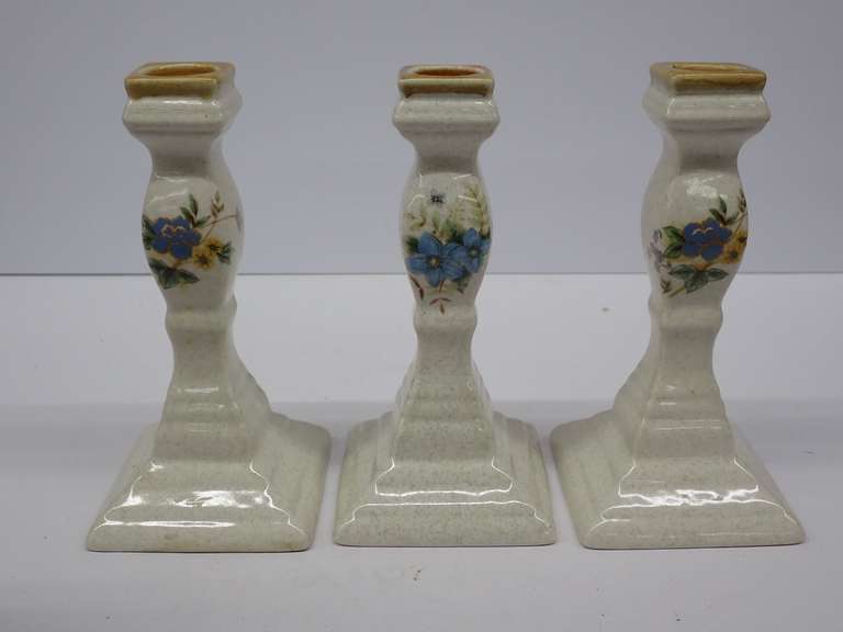 Set of 3 Mikasa Japan Floral Candlestick Holders image