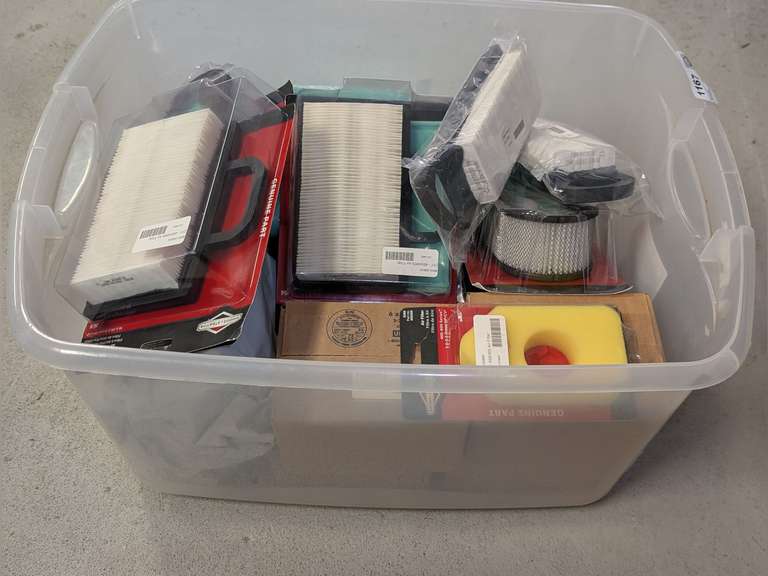 TUB FILLED WITH NEW BRIGGS & STRATTON AIR FILTERS FOR VARIOUS MODELS image