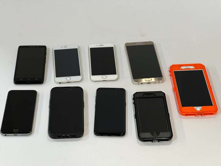 Cell phone assortment, tub is not included, see pictures for details. image