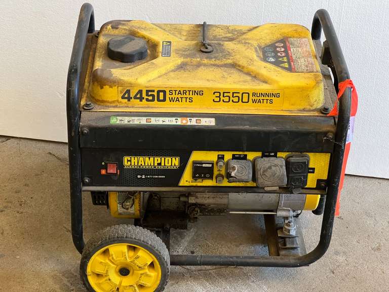 Champion generator, with 4450 starting watts, and 3550 running watts, not locked up, see pictures for details. image