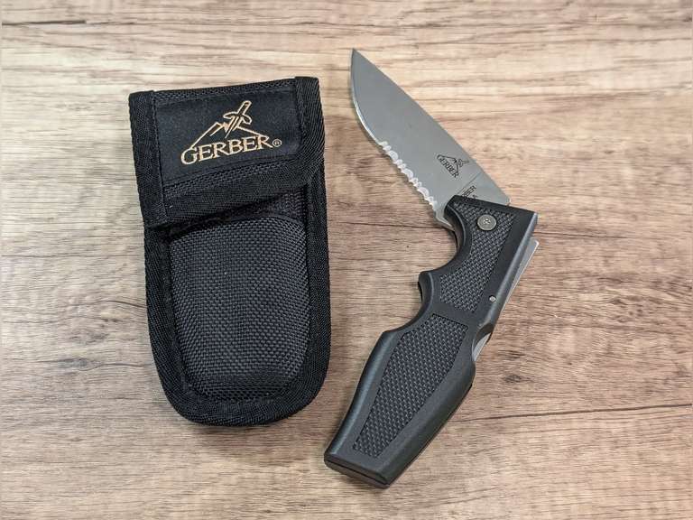 GERBER USA LOCKBACK HUNTING KNIFE WITH BELT HOLSTER image
