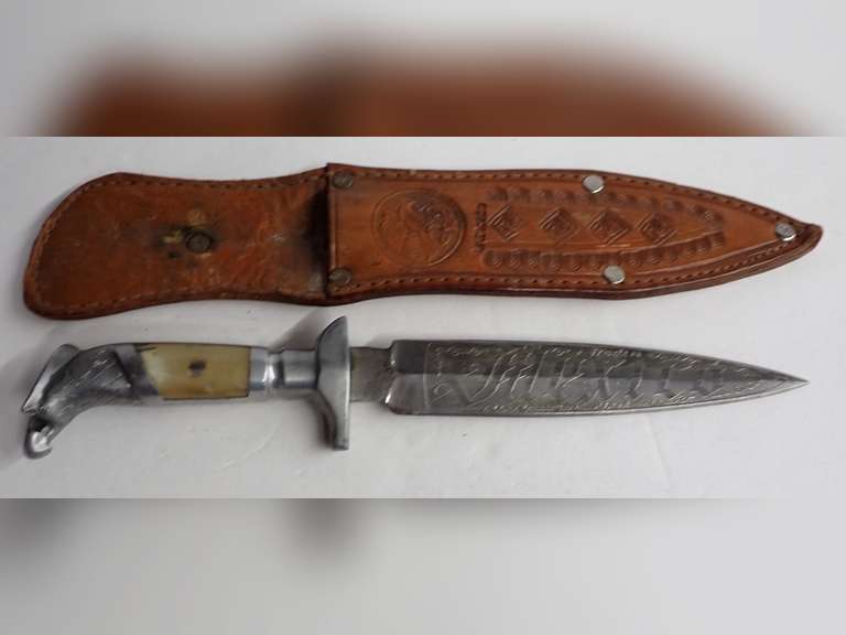 Mexican Eagle Head Knife with Leather Sheath image