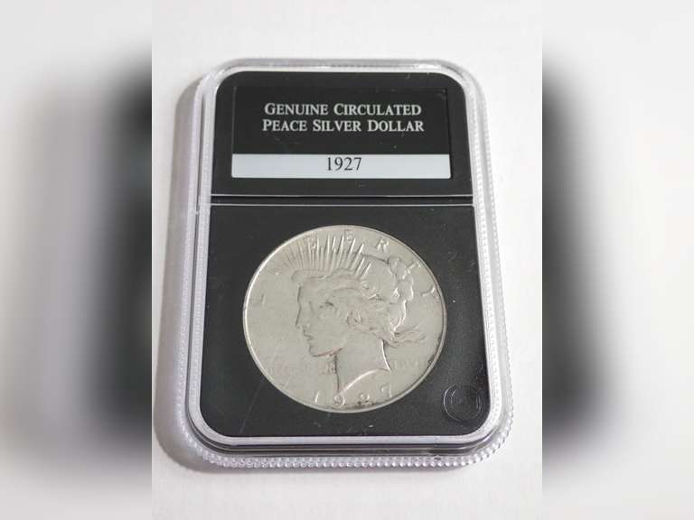 1927 PEACE DOLLAR COIN, PCS GENUINE CIRCULATED image
