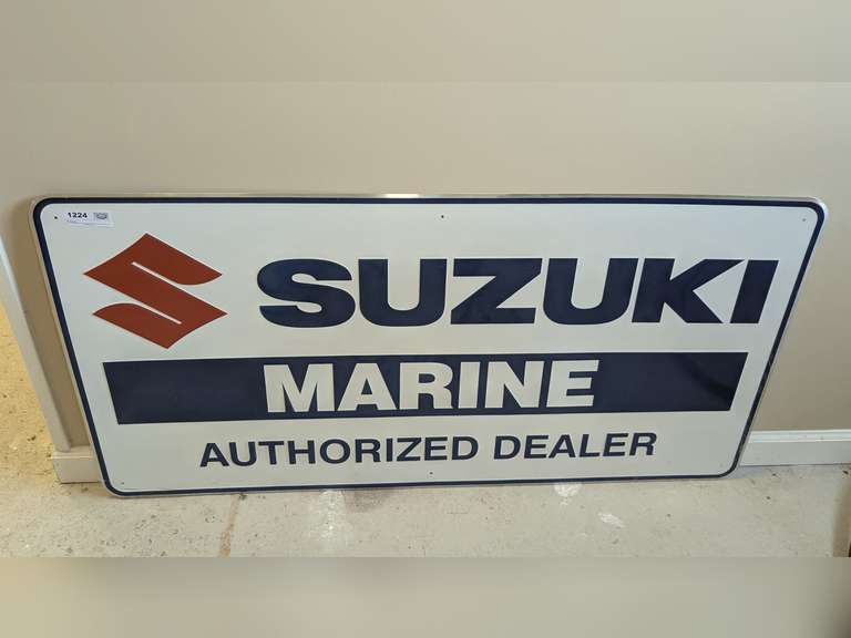 METAL SUZUKI MARINE AUTHORIZED DEALER SIGN image