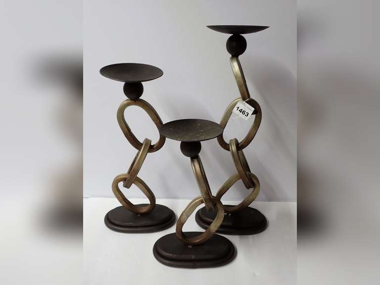 Set of 3 Chain Link Candle Holders image