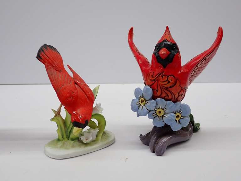 Two Cardinal Figurines - Lefton and Hand Made image