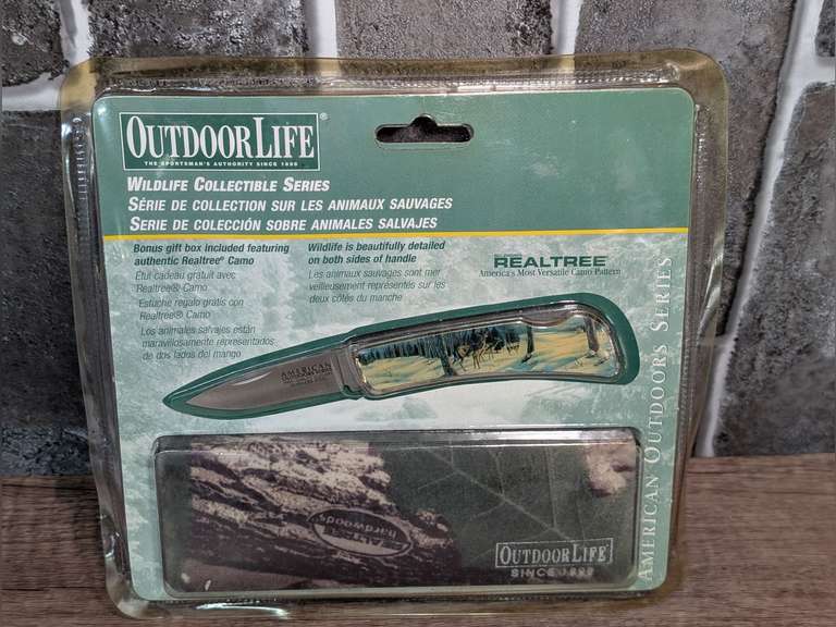 OUTDOOR LIFE REALTREE AMERICAN OUTDOORS SERIES LOCKBACK KNIFE WITH CASE IN ORIGINAL PACKAGE image