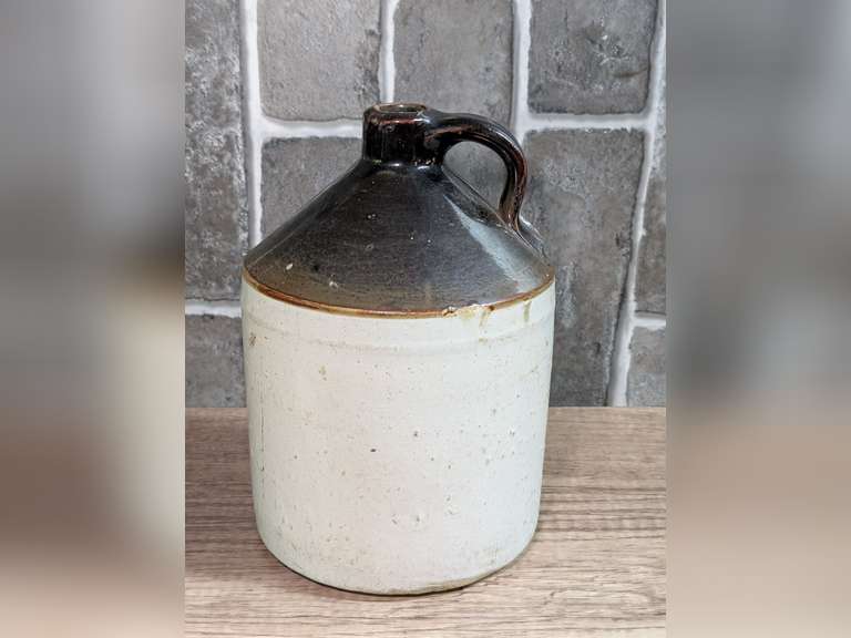 ANTIQUE POTTERY WHISKEY JUG image
