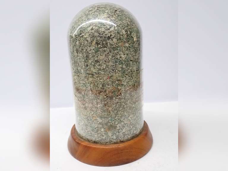 Shredded US Currency in Glass Dome with Solid American Walnut Base image