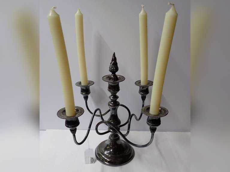 Valentine Linsley Quadruple Plate Candelabra with Candles image