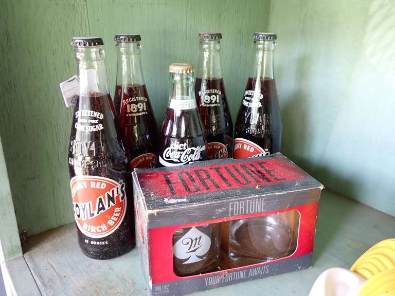 Boylan's Birch Beer Bottles & Miller Fortune Glasses image