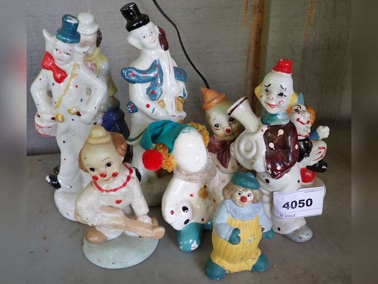 Collection of Hand-Painted Clown Figurines image