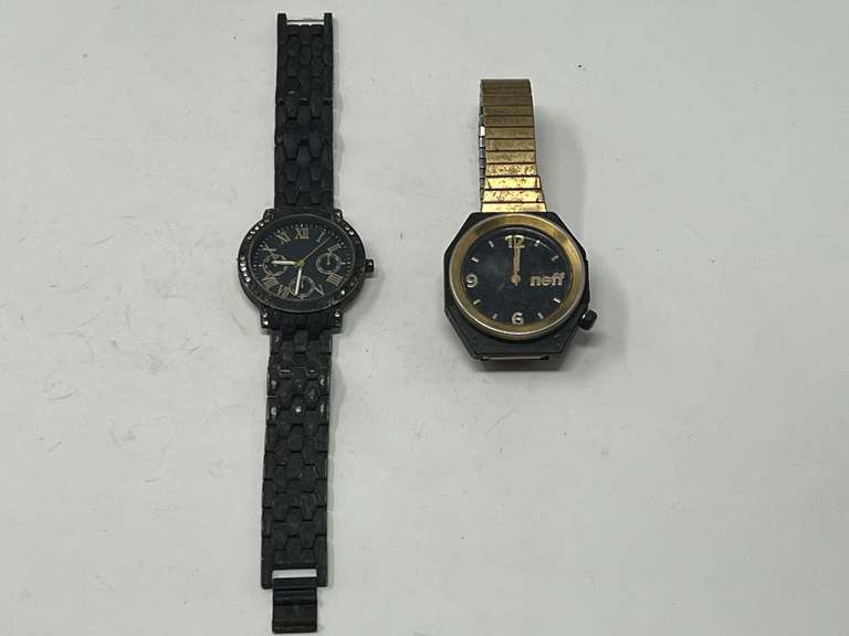 Men’s watches, two pieces, bands are worn, see pictures for details. image