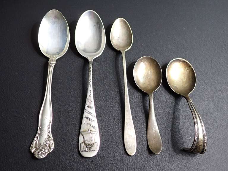 (5) STERLING SILVER SPOONS - SEE PHOTOS FOR WEIGHT image