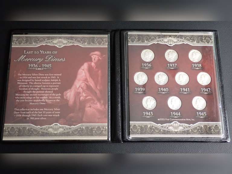 FIRST COMMEMORATIVE MINT "LAST 10 YEARS OF MERCURY DIMES 1936-1945) image