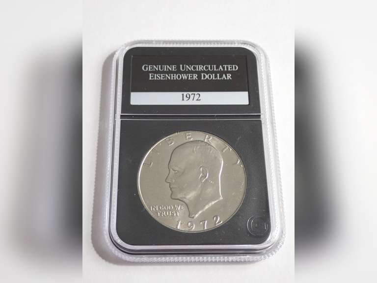 1972 EISENHOWER DOLLAR COIN, PCS GENUINE UNCIRCULATED image