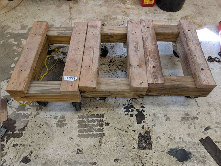 THREE ROLLING HEAVY DUTY DOLLY CARTS image