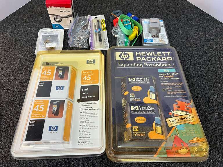 HP Ink, 45, and 49, also include includes assorted straps, cabinet and drawer lock, and more. Tub is not included, see pictures for details. image