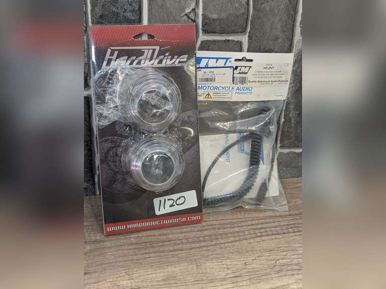 HARDDRIVE PARTS CHROME FORK BOOT CAPS (FL FLH W/ 1-5/8 IN GLIDE FORK) PLUS J&M Z-SERIES LOWER SECTION 8 PIN HOOK UP CORD FOR 2008-18 KAWASAKI, CAN-AM SPYDER, AND VICTORY VISION image