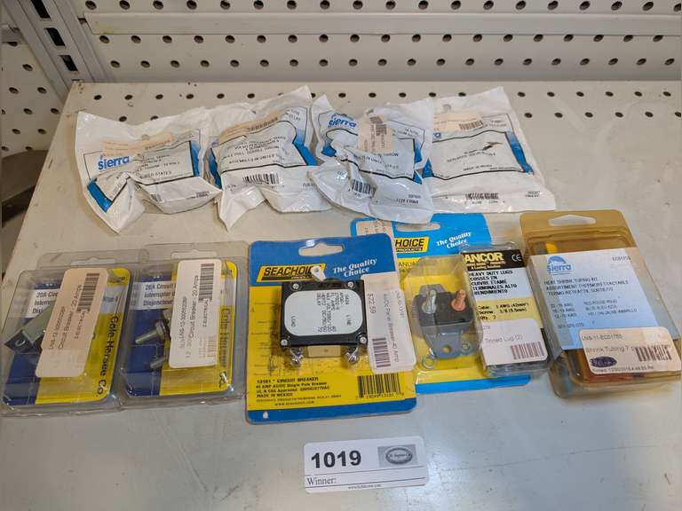 POWER TRIM RELAYS, MARINE BREAKERS, AND WIRING ACCESSORIES, ALL IN ORIGINAL PACKAGES image