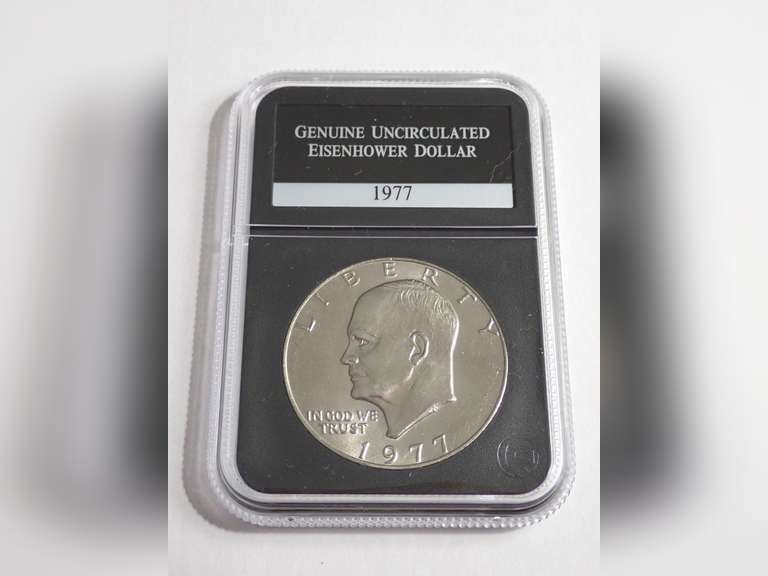 1977 EISENHOWER DOLLAR COIN, PCS GENUINE UNCIRCULATED image