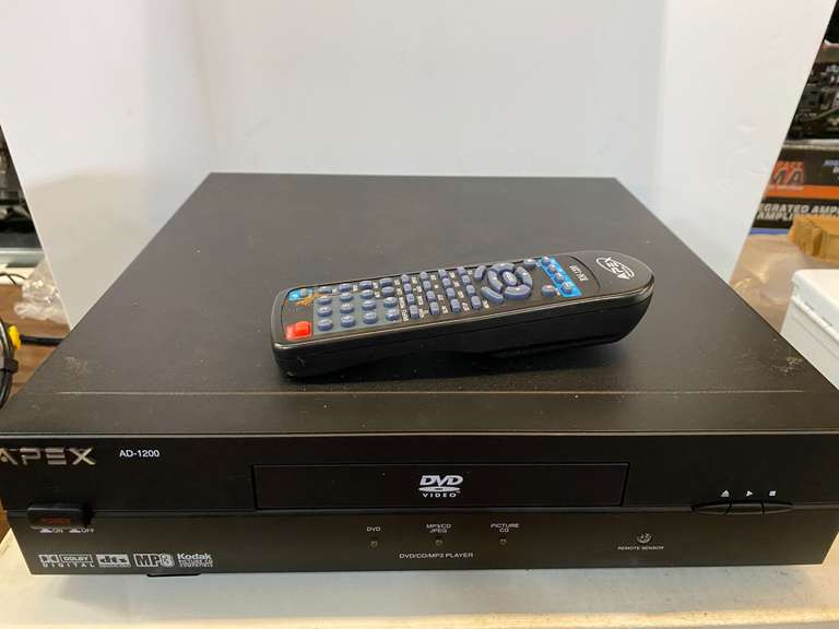 Apex AD – 1200 DVD/MP3/picture CD/CD player, comes with original box, working condition unknown, see pictures for details. image