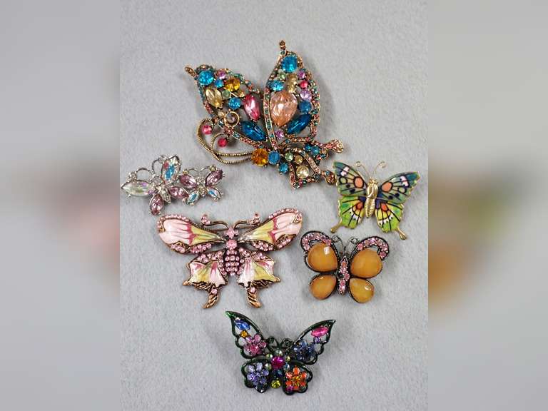 Collection of Butterfly Brooches and Pins image
