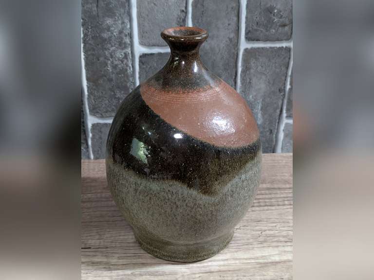 GLAZED POTTERY NARROW MOUTH VASE image