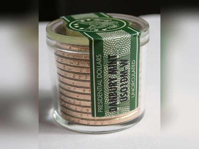 UNCIRCULATED ROLL OF 12 MADISON PRESIDENTIAL $1 COINS image