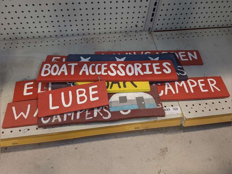 PRIMITIVE HAND-PAINTED WOOD SIGNS image