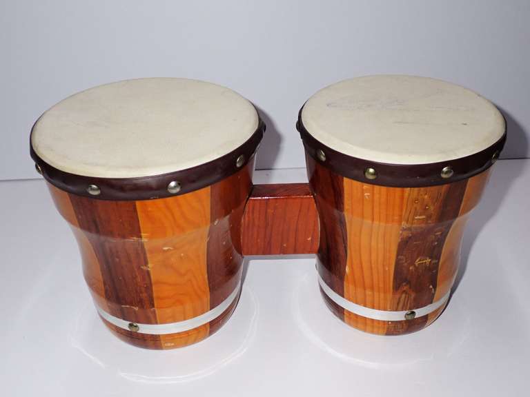 Small Wooden Bongo Drums image