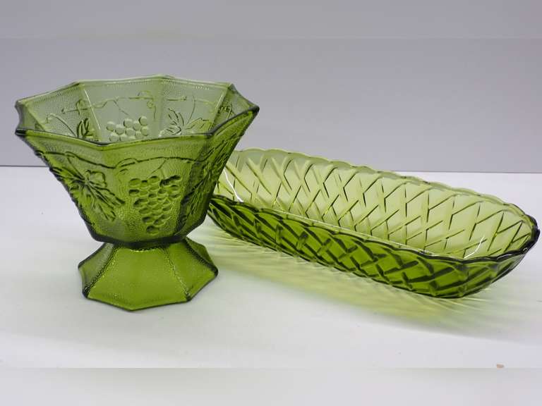 Vintage Avocado Green Glass image