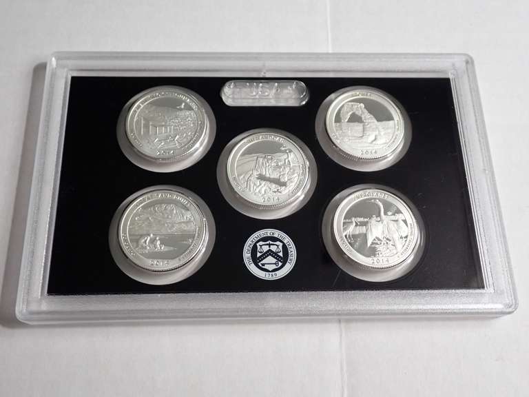 2014 SILVER PROOF U.S. NATIONAL PARKS QUARTER COLLECTION - 90% SILVER image